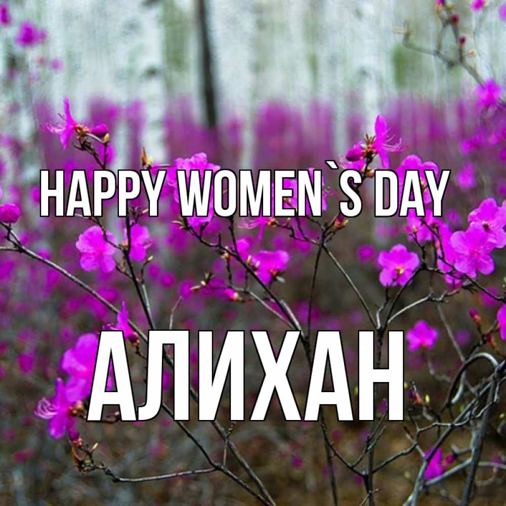 Greetings card с именем, Алихан happy women`s day дикие цветы Greetings with text for free download 